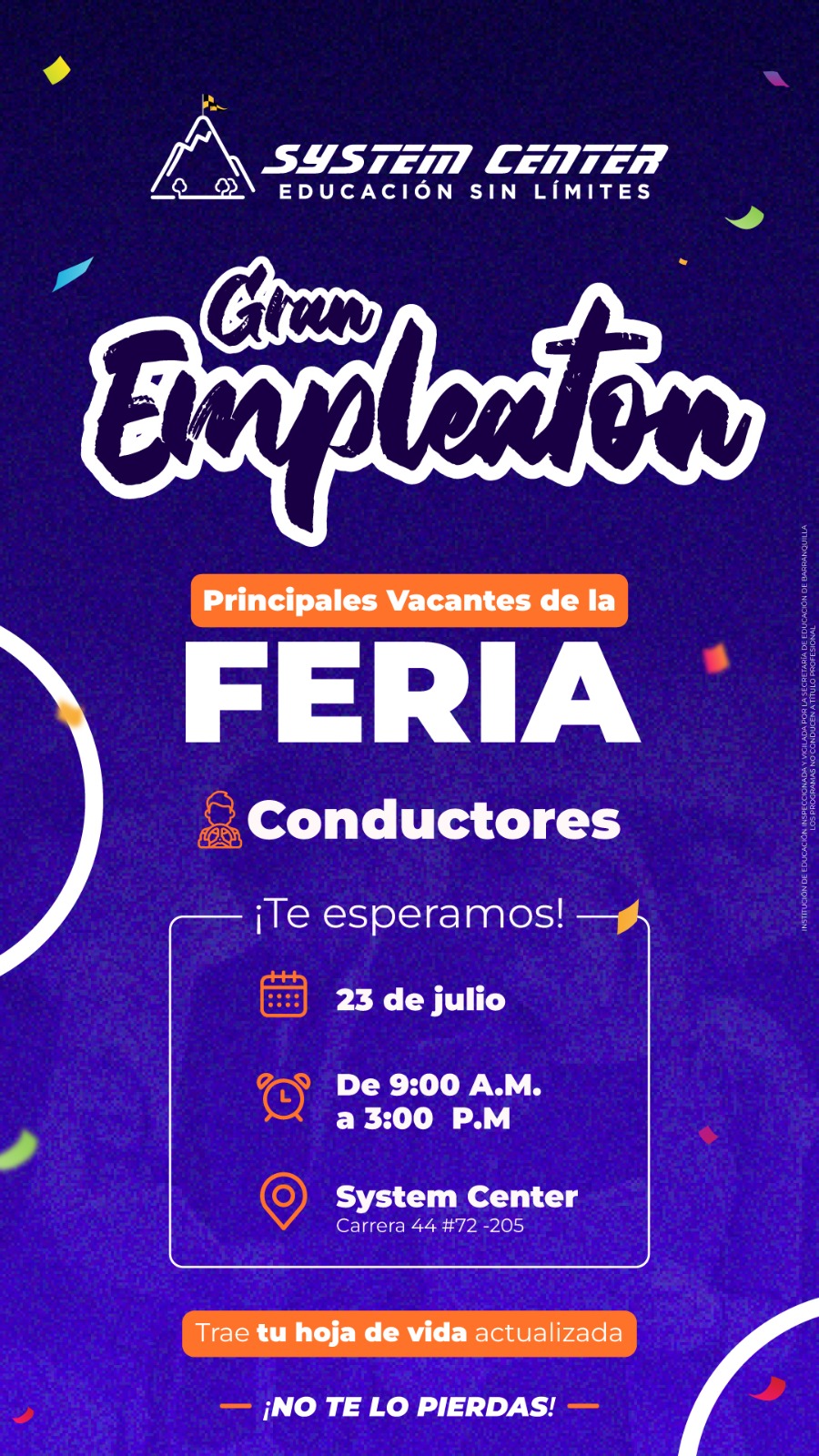 Convocatoria laboral para conductores